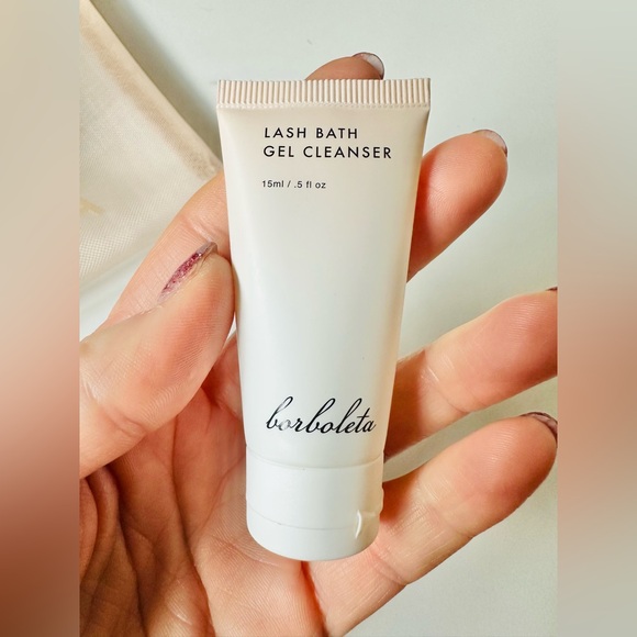 BORBOLETA Mesh Zip Travel Pouch with Travel Size Products, Beige - Picture 10 of 15